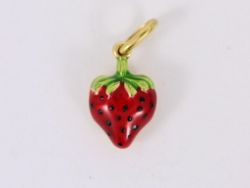 STRAWBERRY CHARM VINTAGE 9CT GOLD 375 CHARMS PENDANT 0.6G BN99