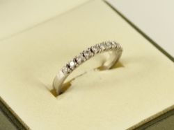 DIAMOND HALF ETERNITY RING 18CT WHITE GOLD LADIES SIZE N 1/2 750 3.2G