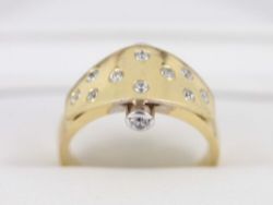 LADIES ITALGOLD RING 14K GOLD STUNNING SIZE P 585 AC10