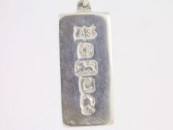 BULLION PENDANT STERLING SILVER INGOT CHAIN NECKLACE 20