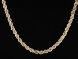 ROPE CHAIN NECKLACE STERLING SILVER 20.75