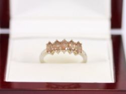 SMOKY QUARTZ RING STERLING SILVER LADIES STUNNING SIZE N 1/2 925 2.4G AX68