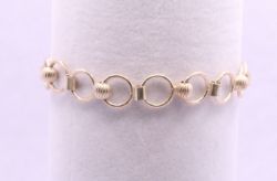 STERLING SILVER CIRCLE LINK CHAIN BRACELET 7.4