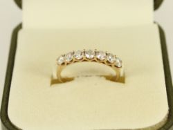 SEVEN STONE RING 9CT GOLD LADIES STUNNING SIZE M 375 1.8G FJ99