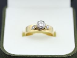 DIAMOND SOLITAIRE RING 18CT GOLD LADIES SIZE O 3/4 750 4.3G DS85