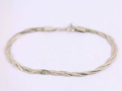 HERRINGBONE BRACELET STERLING SILVER LADIES STUNNING VINTAGE 925 3.9G AS39
