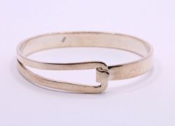 STERLING SILVER LADIES VINTAGE BANGLE BRACELET 925 RARE ANTIQUE 22.7G AAC834