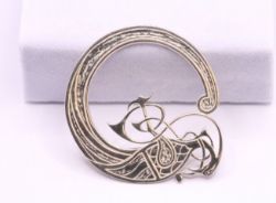 TAIN SILVER CELTIC BIRD BROOCH LADIES STERLING SILVER ANIMAL BROACH 19.6G AAC438