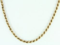 ROPE CHAIN NECKLACE 9CT YELLOW GOLD STUNNING 16.5
