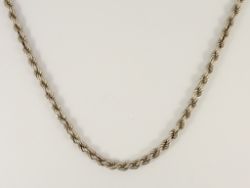 ROPE CHAIN NECKLACE STERLING SILVER STUNNING 15.25