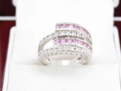 DIAMOND ETERNITY RING 9CT WHITE GOLD CLUSTER LADIES 375 SIZE K D37