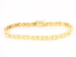 LADIES STUNNING BRACELET DIAMOND SHAPED LINK 14K 585 9.5G CH18