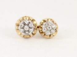 CLUSTER STUD EARRINGS 9CT GOLD LADIES STUNNING 375 3.2G CW73