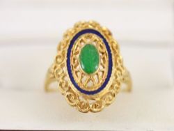 EMERALD SOLITAIRE RING 18CT GOLD LADIES STUNNING SIZE P 1/2 750 6G BD11