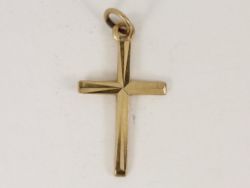 CROSS PENDANT 9CT GOLD LADIES GENTS CRUCIFIX 375 1.1G CP4