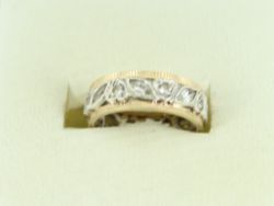FULL ETERNITY RING 9CT TWO TONE GOLD LADIES SIZE I 375 3.4G FR55