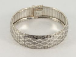 DIAMOND PATTERNED BRACELET STERLING SILVER LADIES 7.5