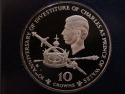 1979 TURKS AND CAICOS ISLANDS 10 CROWN SILVER PROOF COIN 925 RARE COA H83