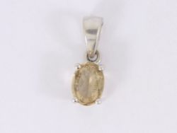CHAMPAGNE QUARTZ PENDANT STERLING SILVER LADIES STUNNING 925 1.2G SH26
