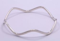 WAVE BANGLE BRACELET LADIES FREEFORM VINTAGE STERLING SILVER GIFT 12.2G AAC157