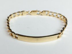 IDENTITY BRACELET STERLING SILVER CURB CHAIN GENTS 8