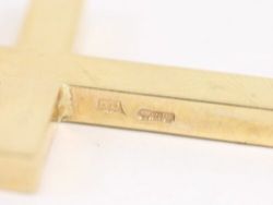 CROSS PENDANT 9CT GOLD CABLE CHAIN NECKLACE 20.25