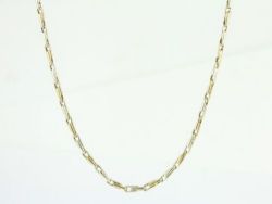 BOX CHAIN NECKLACE TWO TONE 9CT GOLD STUNNING 18.25