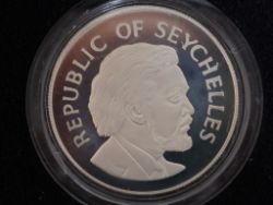 1977 SEYCHELLES 25 RUPEES SILVER PROOF COIN JUBILEE 925 RARE H81