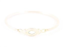 AQUAMARINE BANGLE STERLING SILVER LADIES STUNNING BRACELET 6.75