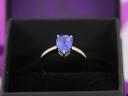 TANZANITE SOLITAIRE RING PLATINUM LADIES STUNNING SIZE R 1/2 950 5.9G SH6