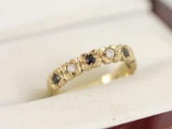 SAPPHIRE RING 9CT GOLD LADIES STUNNING SIZE G 1/2 375 1.3G BT14