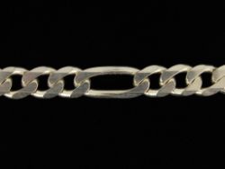 FIGARO CHAIN NECKLACE STERLING SILVER GENTS MENS 22.75