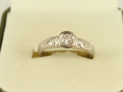 DIAMOND SOLITAIRE RING 18CT WHITE GOLD LADIES SIZE N STUNNING 750 5G FJ80