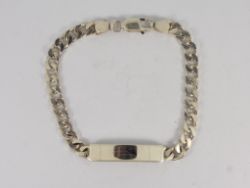 IDENTITY BRACELET STERLING SILVER CURB CHAIN LADIES GENTS 925 22.2G IB4