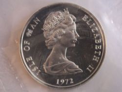 1972 ISLE OF MAN TWENTY FIVE PENCE COIN STERLING SILVER PROOF ANNIVERSARY H69