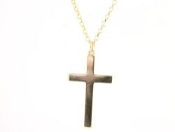 CROSS PENDANT 9CT GOLD CABLE CHAIN NECKLACE 20.25