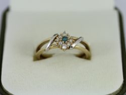 LONDON BLUE TOPAZ RING 9CT GOLD LADIES STUNNING SIZE O 375 2.4G EO9
