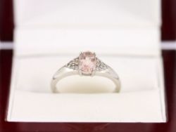 MORGANITE SOLITAIRE RING STERLING SILVER LADIES STUNNING SIZE P 925 2.4G AX69