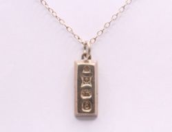 STERLING SILVER BULLION PENDANT CHARM CHAIN NECKLACE 18.5