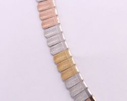 STERLING SILVER ROSE YELLOW GOLD LADIES FEATHER CHAIN NECKLACE 16