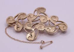 OLA MARIE GORIE OMG 375 9CT YELLOW GOLD RARE VINTAGE BROOCH SHETLAND 18G