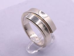 STERLING SILVER BYPASS RING SIZE O LADIES VINTAGE 5MM CLASSIC GIFT 7G