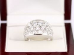 CLUSTER RING STERLING SILVER LADIES STUNNING P 925 8.3G AX49