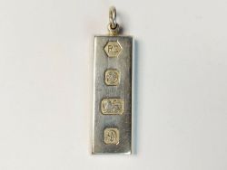VINTAGE BULLION BAR PENDANT STERLING SILVER LADIES GENTS 925 30.2G IG77