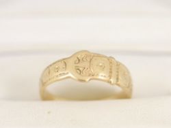 BUCKLE RING 9CT GOLD LADIES STUNNING VINTAGE SIZE P 375 3.1G BS66