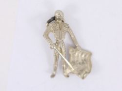 MATADOR CHARM SILVER SPANISH BULL FIGHTER VINTAGE CHARMS 1.7G SC10
