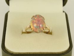 OPAL SOLITAIRE RING 9CT GOLD LADIES STUNNING SIZE M 1/4 375 2.8G FJ61