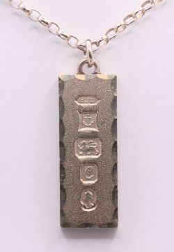 STERLING SILVER BULLION PENDANT CHARM CABLE CHAIN NECKLACE 23.5