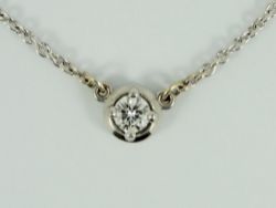 DIAMOND PENDANT 18CT WHITE GOLD LADIES 0.30CT NECKLACE 750 6.7G FB87