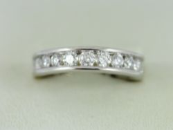 DIAMOND HALF ETERNITY RING 18CT WHITE GOLD LADIES SIZE N 750 1.30CT 6.6G
